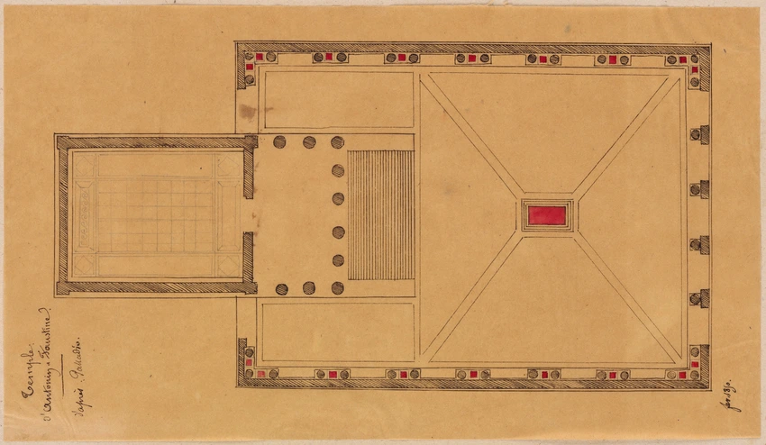 Edouard Villain - Plan du temple d’Antonin et Faustine, d’après Palladio