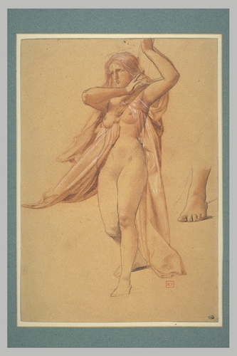 Emile Lévy - Etude d'une bacchante et d'un pied