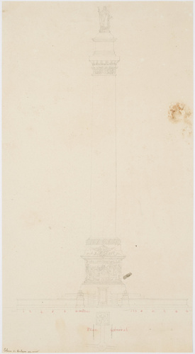 Alfred-Nicolas Normand - Colonne de la Grande-Armée à Wimille, élévation et plan