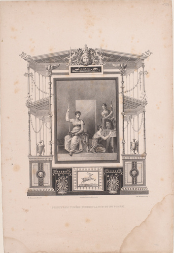 Anonyme - Naples, fresque provenant d'Herculanum, dédicace d'un masque pour la v...