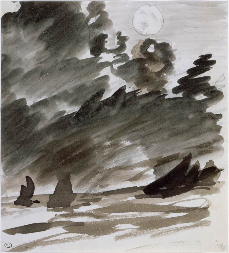 Edouard Manet - Marine avec voiliers au clair de lune