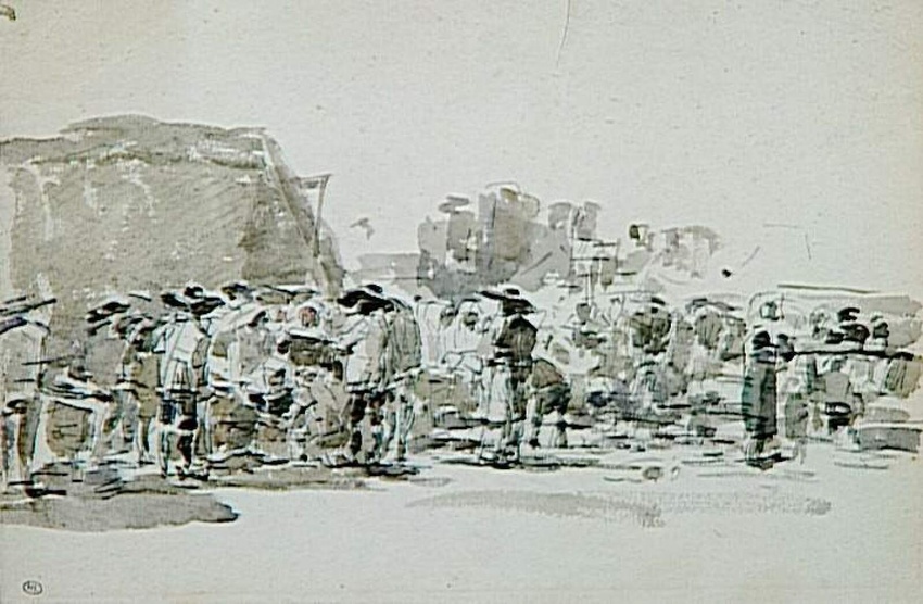 Eugène Boudin - Marché dans la région du Faou