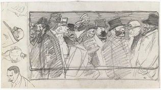 Hommes et femmes à la fenêtre d'un wagon - Théophile Alexandre Steinlen