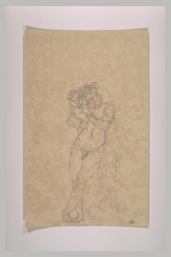 Eugène Guillaume - Silène tenant dans ses bras le jeune Bacchus