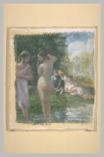 Camille Pissarro - Baigneuses au bord de l'eau