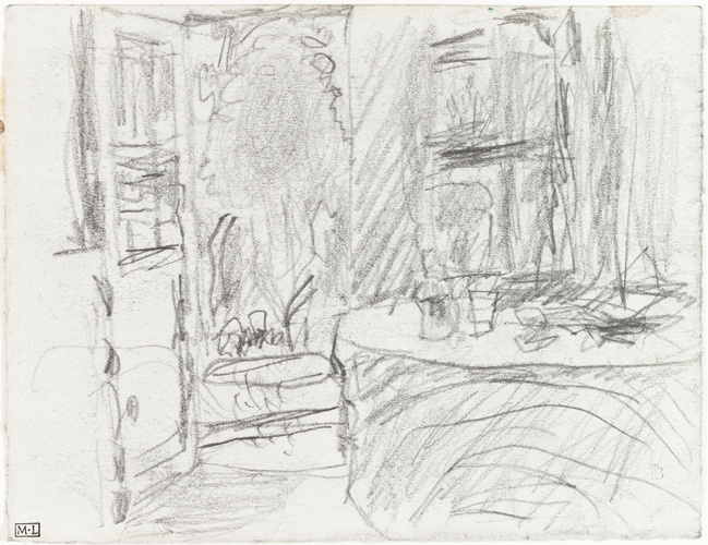 Pierre Bonnard - Intérieur avec porte-fenêtre ouverte sur le jardin à Vernon