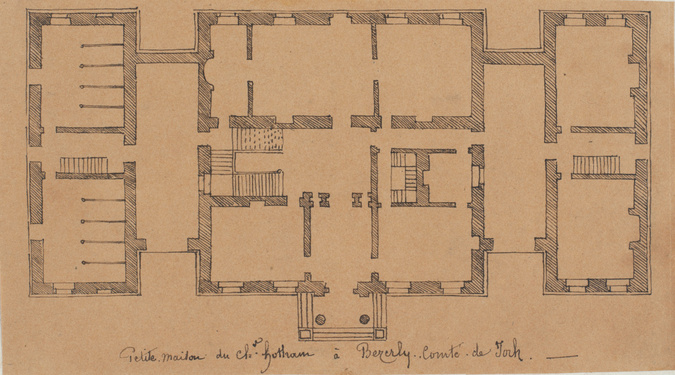 Edouard Villain - Plan de la petite maison du Chr Hotham, Beverly, Comté de York