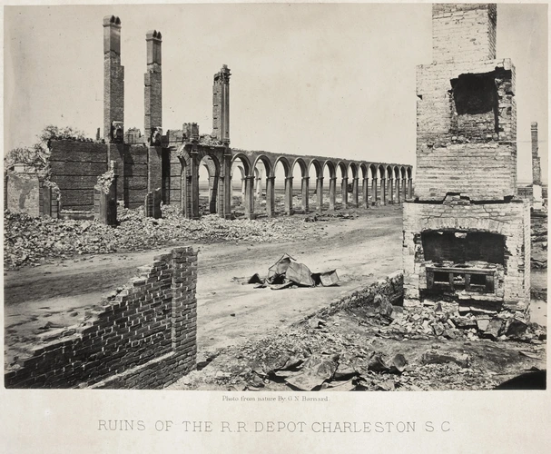 George N. Barnard - Ruins of the R.R. Depot in Charleston, S.C.