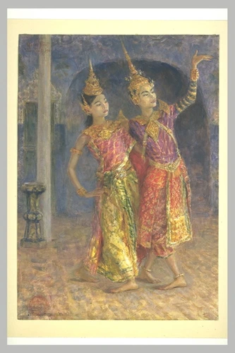 Marius Perret - Deux danseuses cambodgiennes