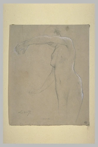 Luc Olivier Merson - Femme nue, debout, le bras gauche levé