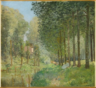 Alfred Sisley - Le Repos au bord du ruisseau. Lisière de bois
