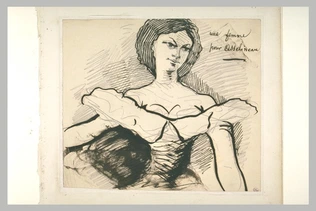 Charles Baudelaire - Portrait de femme, à mi-corps, de face, largement décollété...