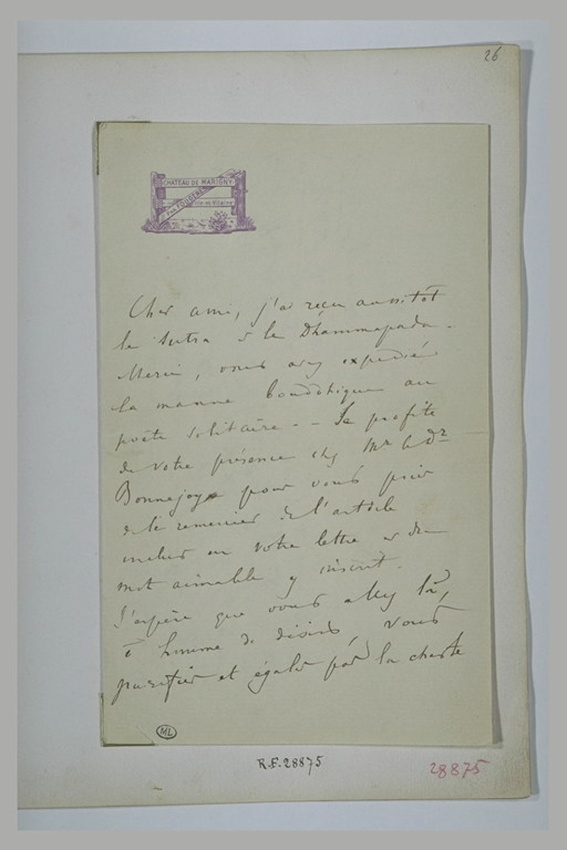 Jules Bois - Sans date, sans lieu, de Jules Bois à Scuffenecker