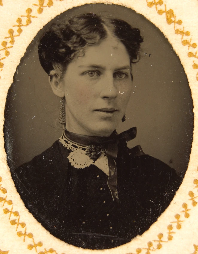 Ambrotype Daguéreotype portrait femme et fillette XIXe cost