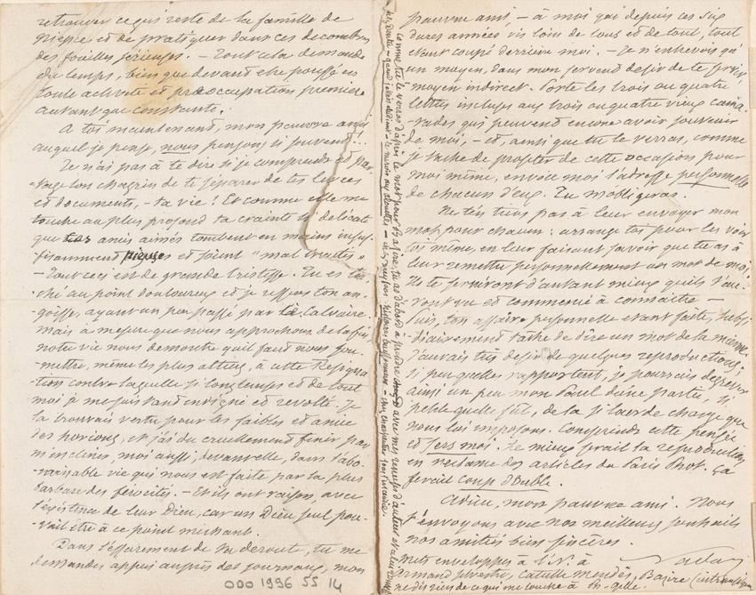 Nadar - Lettre de Nadar à Aglaüs Bouvenne