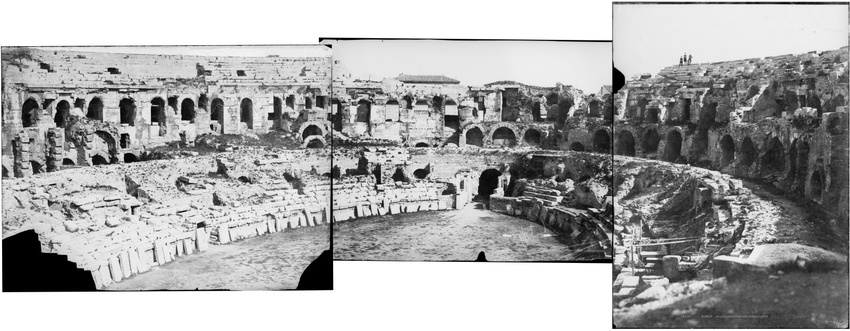 Édouard Baldus - Nîmes (Gard) - Amphithéatre, vue intérieure