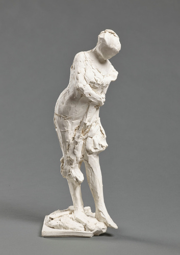 François Pompon - Femme au corset relevant sa chemise