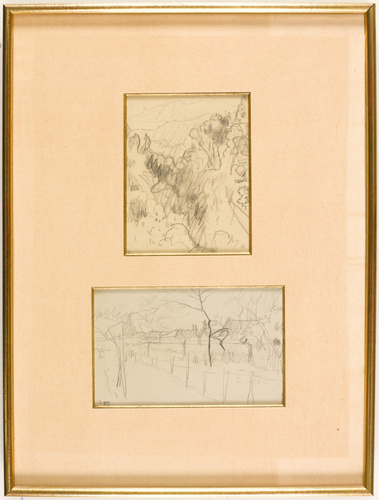 Pierre Bonnard - Paysage en hiver : prairie et maisons