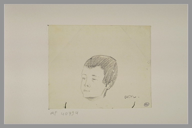 Odilon Redon - Tête de jeune garçon, de trois quarts à gauche
