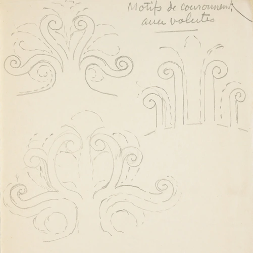 Eugène Grasset - Motifs de couronnements avec volutes