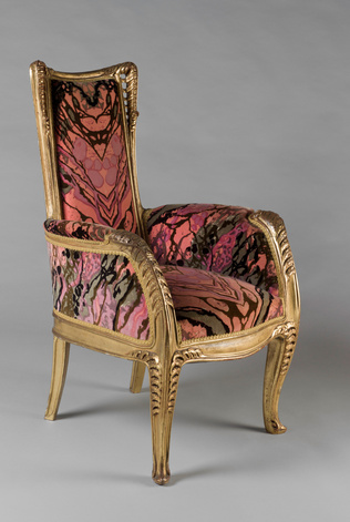 Louis Majorelle - Fauteuil en bergère, décor de fougères