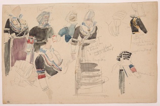 Eugène Boudin - Etudes de costumes de femme bretonne