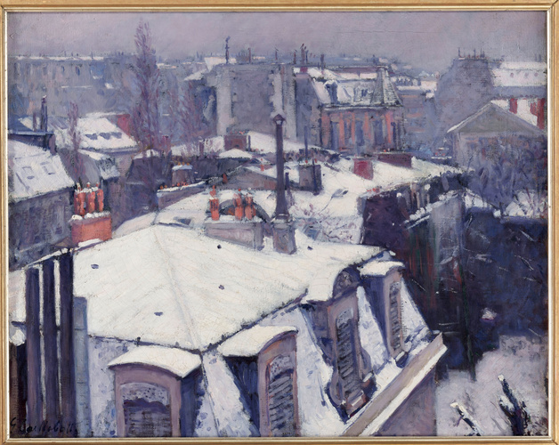 Gustave Caillebotte - Vue de toits (Effet de neige)