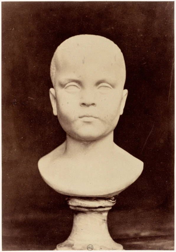 "Enfant kabyle, type caucasique, race atlantique", sculpture de Charles Cordier - Marville