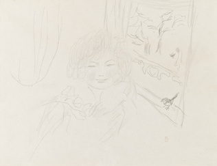 Pierre Bonnard - Jeune femme près d'une fenêtre avec oiseau sur le rebord