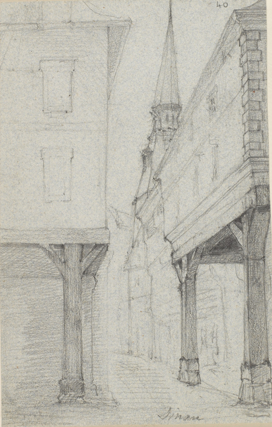 Louis Boitte - Dinan, vue de maisons anciennes