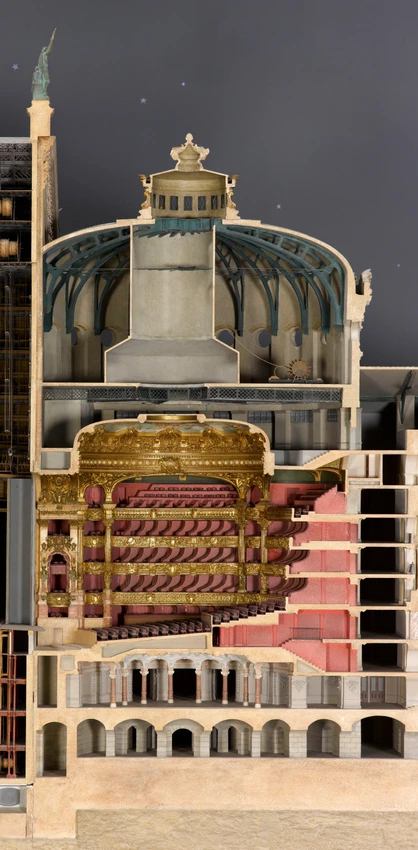 Opéra de Paris, maquette de la coupe longitudinale - Charles Garnier