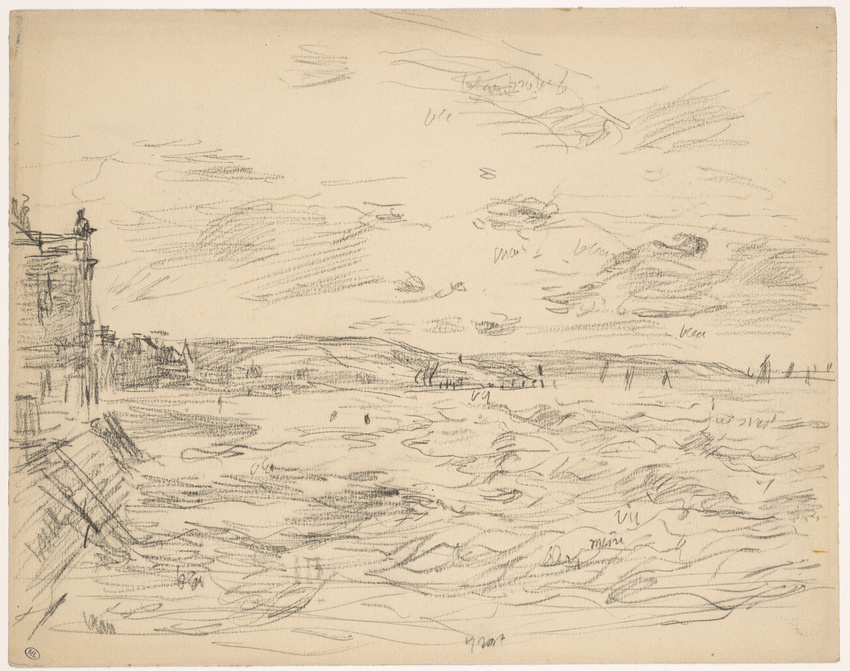 Eugène Boudin - La tour Malakoff vue de la jetée promenade à Trouville