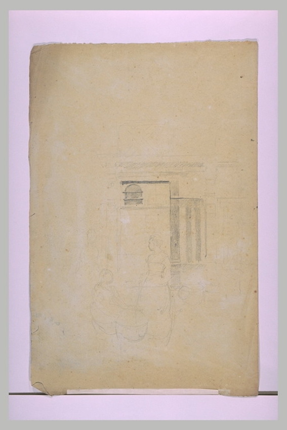 Charles Huard - Esquisse de deux figures devant un monument