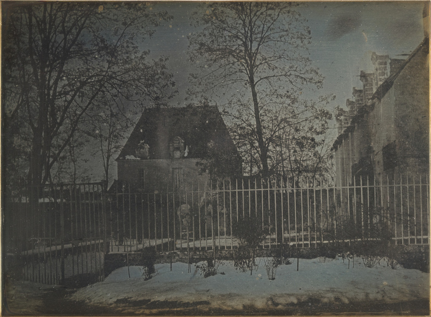 Max. de Perrochel - Etude de neige. Paysage avec maison derrière une grille