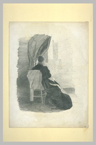 Odilon Redon - Femme cousant près d'une fenêtre