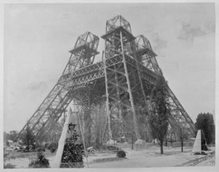 Louis-Emile Durandelle - La Tour Eiffel jusqu'à mi-chemin entre la première et l...
