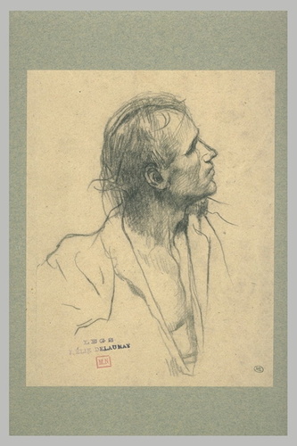 Elie Delaunay - Homme en buste, la tête de profil à droite