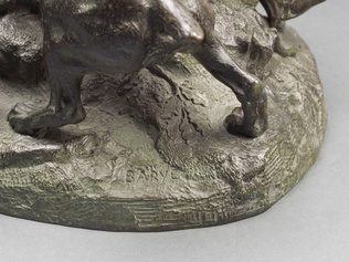 Antoine-Louis Barye - Ours terrassé par des chiens de grande race