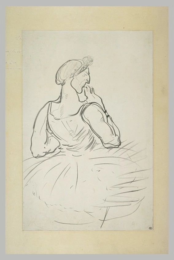 Henri de Toulouse-Lautrec - Footit en danseuse, la tête vers la droite, la main ...