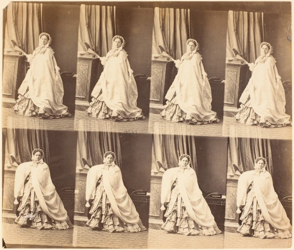 André Adolphe Eugène Disdéri - Mme Fréval en pied, en huit poses