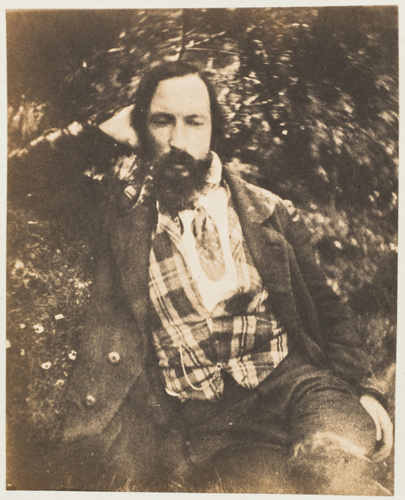 Auguste Vacquerie - Autoportrait, de face, gilet écossais
