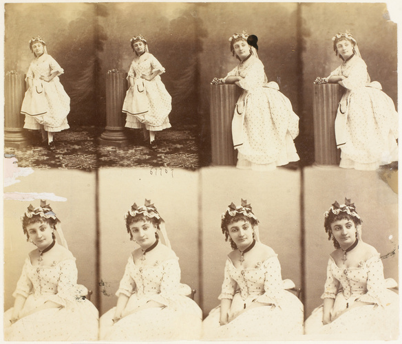 André Adolphe Eugène Disdéri - Mme Cinti-Meunier en huit poses, quatre en pied, ...