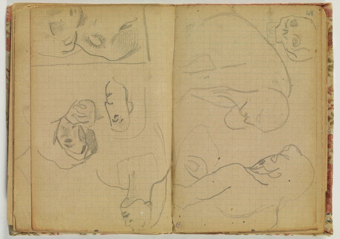 Paul Gauguin - Plusieurs études de visages