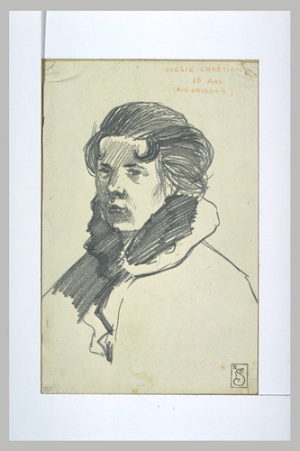 Théophile Alexandre Steinlen - Mélie Chrétien en buste