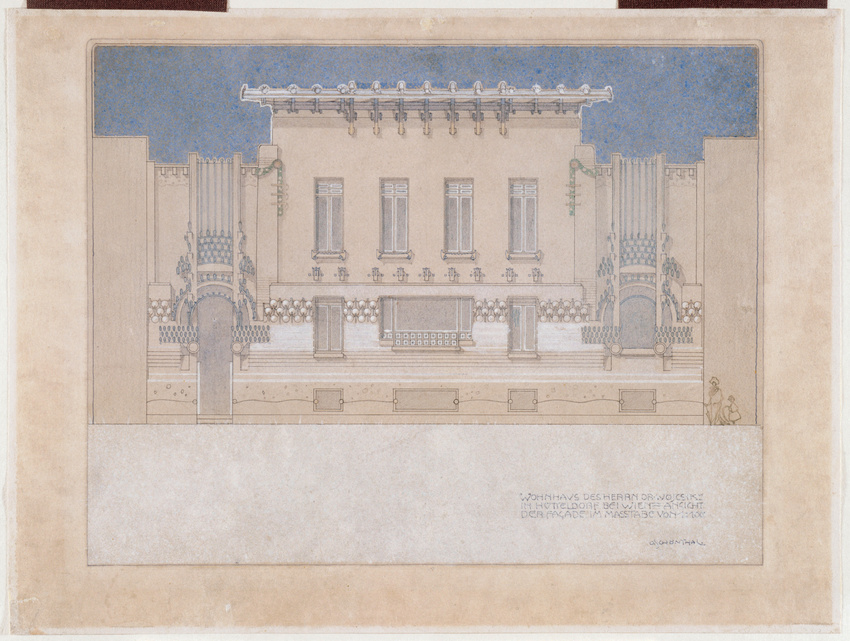 Otto Schönthal - Villa Vojcsik à Vienne, élévation de la façade sur rue