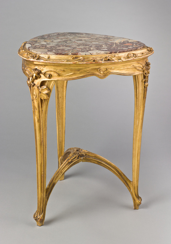 Louis Majorelle - Table de salon tripode, décor clématites