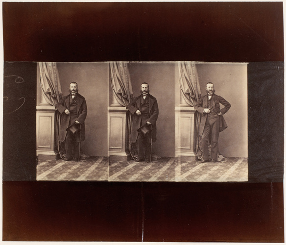 André Adolphe Eugène Disdéri - Colonel Pierre Boutourline en pied, en trois pose...