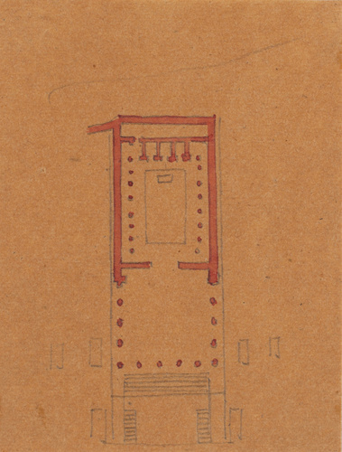 Edouard Villain - Plan d’un édifice rectangulaire tripartite
