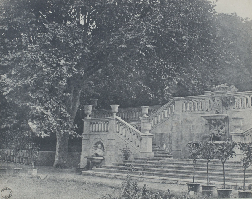 Arthur Algernon Taylor - Parc avec escalier monumental et fontaine