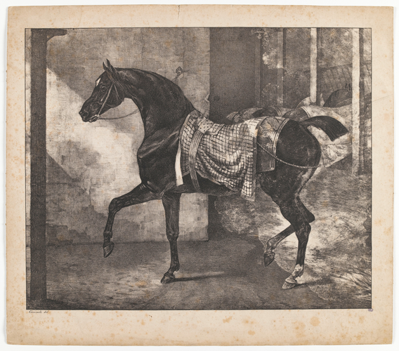 Théodore Géricault - Cheval noir attaché dans une écurie
